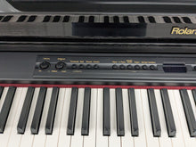 Load image into Gallery viewer, Roland HP-3e Digital Piano and stool in glossy black polished ebony Stock #25199