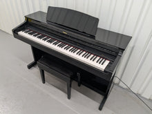 Load image into Gallery viewer, Roland HP-3e Digital Piano and stool in glossy black polished ebony Stock #25199