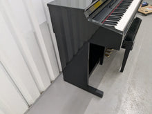 Load image into Gallery viewer, Roland HP-3e Digital Piano and stool in glossy black polished ebony Stock #25199