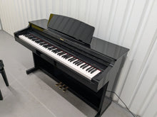 Load image into Gallery viewer, Roland HP-3e Digital Piano and stool in glossy black polished ebony Stock #25199