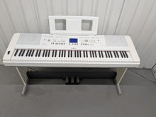 Load image into Gallery viewer, Yamaha DGX-650 in white 88 Weighted Keys Portable Grand 3 pedals stock #25201