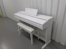 Load image into Gallery viewer, Yamaha Arius YDP-145 digital piano and stool in satin white finish stock nr 25252