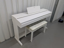Load image into Gallery viewer, Yamaha Arius YDP-145 digital piano and stool in satin white finish stock nr 25252