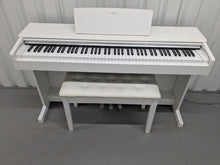 Load image into Gallery viewer, Yamaha Arius YDP-145 digital piano and stool in satin white finish stock nr 25252