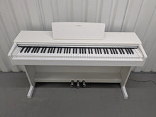 Load image into Gallery viewer, Yamaha Arius YDP-145 digital piano and stool in satin white finish stock nr 25252