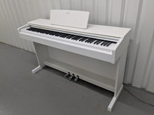 Load image into Gallery viewer, Yamaha Arius YDP-145 digital piano and stool in satin white finish stock nr 25252