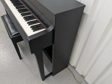 Load image into Gallery viewer, Yamaha Clavinova CLP-635 Digital Piano and stool in satin black stock #25271