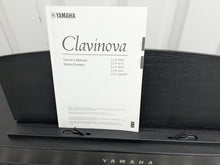 Load image into Gallery viewer, Yamaha Clavinova CLP-635 Digital Piano and stool in satin black stock #25271