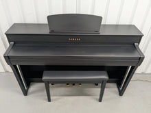 Load image into Gallery viewer, Yamaha Clavinova CLP-735 digital piano and stool in black finish stock nr 25267