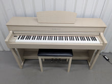 Load image into Gallery viewer, Yamaha Clavinova CLP-635 CLP-635WA Digital Piano and stool in white ash stock # 25296