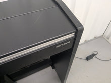 Load image into Gallery viewer, Roland F140R Digital Piano in satin black slim line space saver stock # 25303