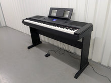 Load image into Gallery viewer, Yamaha DGX-660 black portable grand piano keyboard and stand stock #25314