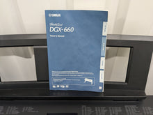 Load image into Gallery viewer, Yamaha DGX-660 black portable grand piano keyboard and stand stock #25314