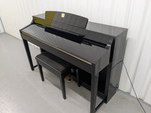 Load image into Gallery viewer, YAMAHA CLAVINOVA CLP-370PE DIGITAL PIANO + STOOL IN GLOSSY BLACK stock nr 25328