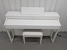 Load image into Gallery viewer, Roland HP702 Concert Class Digital Piano and stool in satin white stock #25335
