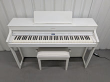 Load image into Gallery viewer, Roland HP702 Concert Class Digital Piano and stool in satin white stock #25335