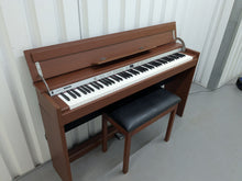 Load image into Gallery viewer, Roland DP990 digital slim line space saving piano in mahogany stock # 25331