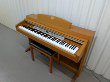 Load image into Gallery viewer, Yamaha Clavinova CLP-240 digital piano and stool in cherry wood colour stock number 25383