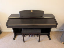 Load image into Gallery viewer, Yamaha Clavinova CLP-130 Digital Piano and stool in dark rosewood stock #25384