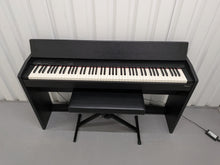 Load image into Gallery viewer, Roland F130R compact slim size Digital Piano and stool in black  stock # 25413