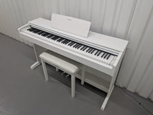 Load image into Gallery viewer, Yamaha Arius YDP-143 Digital Piano and stool in satin white finish stock #25428