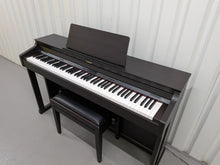 Load image into Gallery viewer, Roland HP302 digital piano and stool in dark rosewood finish stock number 25464