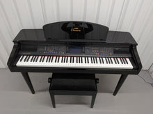 Load image into Gallery viewer, Yamaha Clavinova CVP-109PE Digital Piano and stool in glossy polished black stock #25553