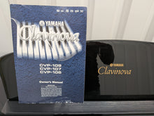 Load image into Gallery viewer, Yamaha Clavinova CVP-109PE Digital Piano and stool in glossy polished black stock #25553