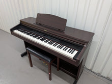 Load image into Gallery viewer, Roland HP-3E Digital Piano and stool in dark mahogany Stock nr 25499