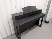 Load image into Gallery viewer, Roland HP605 digital piano and stool in satin black finish stock #25534