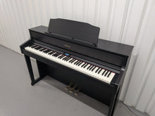 Load image into Gallery viewer, Roland HP605 digital piano and stool in satin black finish stock #25534