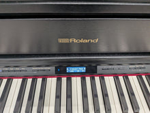 Load image into Gallery viewer, Roland HP605 digital piano and stool in satin black finish stock #25534