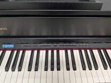 Load image into Gallery viewer, Roland HP605 digital piano and stool in satin black finish stock #25534