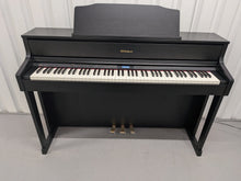 Load image into Gallery viewer, Roland HP605 digital piano and stool in satin black finish stock #25534