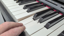 Load image into Gallery viewer, Roland HP605 digital piano and stool in satin black finish stock #25534