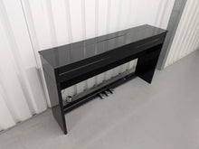 Load image into Gallery viewer, Roland DP-990r digital slim line space saving piano in polished ebony black stock # 25516
