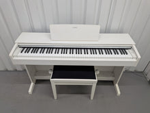 Load image into Gallery viewer, Yamaha Arius YDP-143 Digital Piano and stool in satin white finish stock #25568