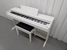 Load image into Gallery viewer, Yamaha Arius YDP-143 Digital Piano and stool in satin white finish stock #25568
