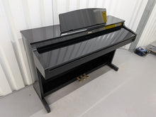 Load image into Gallery viewer, Roland HP-3e Digital Piano and stool in glossy black polished ebony Stock #26045