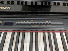 Load image into Gallery viewer, Roland HP-3e Digital Piano and stool in glossy black polished ebony Stock #26045