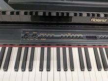 Load image into Gallery viewer, Roland HP-3e Digital Piano and stool in glossy black polished ebony Stock #26045