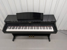 Load image into Gallery viewer, Roland HP-3e Digital Piano and stool in glossy black polished ebony Stock #26045