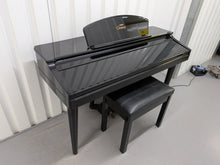 Load image into Gallery viewer, Yamaha Clavinova CVP-109PE Digital Piano and stool in glossy polished black stock #26049