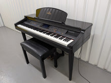 Load image into Gallery viewer, Yamaha Clavinova CVP-109PE Digital Piano and stool in glossy polished black stock #26049