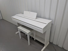 Load image into Gallery viewer, Yamaha Arius YDP-145 digital piano and stool in satin white finish stock nr 26062