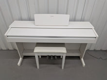 Load image into Gallery viewer, Yamaha Arius YDP-145 digital piano and stool in satin white finish stock nr 26062