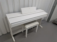 Load image into Gallery viewer, Yamaha Arius YDP-145 digital piano and stool in satin white finish stock nr 26062