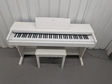 Load image into Gallery viewer, Yamaha Arius YDP-145 digital piano and stool in satin white finish stock nr 26062