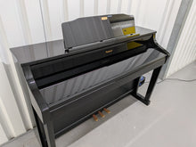 Load image into Gallery viewer, Roland HP508 digital piano and stool in polished glossy black stock number 26064