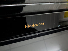 Load image into Gallery viewer, Roland HP508 digital piano and stool in polished glossy black stock number 26064